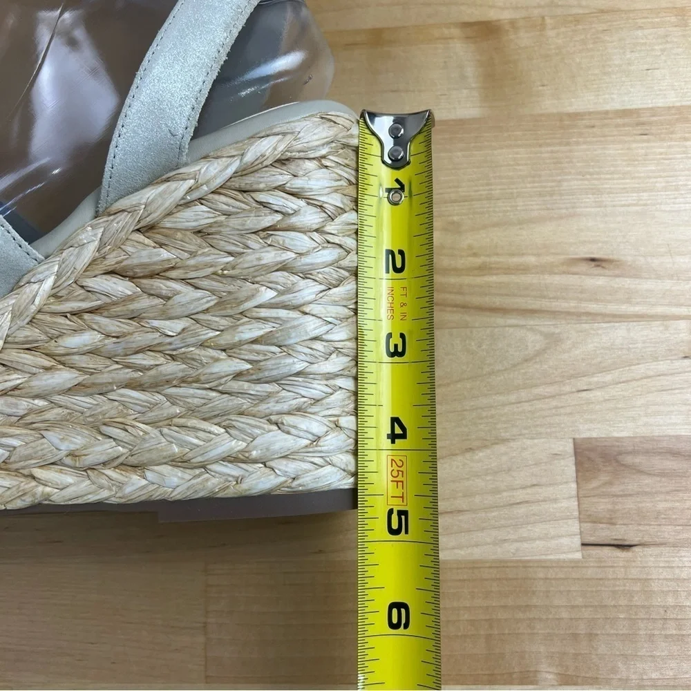 NEW Marc Fisher Nelly Light Natural Platform Wedge Espadrille Sandals Size 9.5